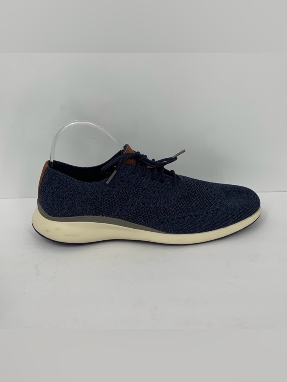 Cole Haan Grand Troy Knit Oxford Sneakers shoe lace-up Navy blue mesh men 10